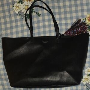 Victoria's Secret Black Tote with Colorful Tassel